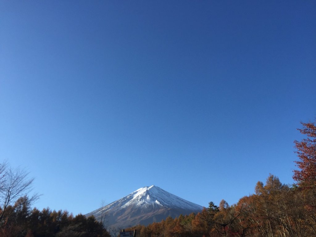 キリッと引き締まった空気に映える富士山 