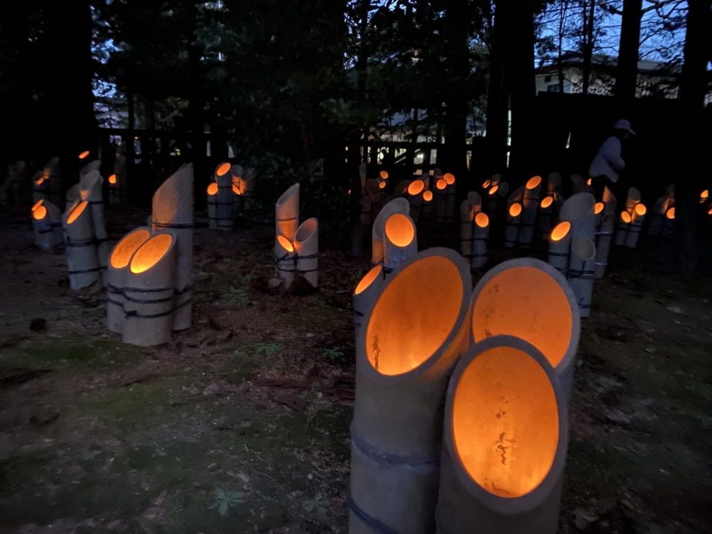 長野県　安曇野市　穂高神社　神竹灯