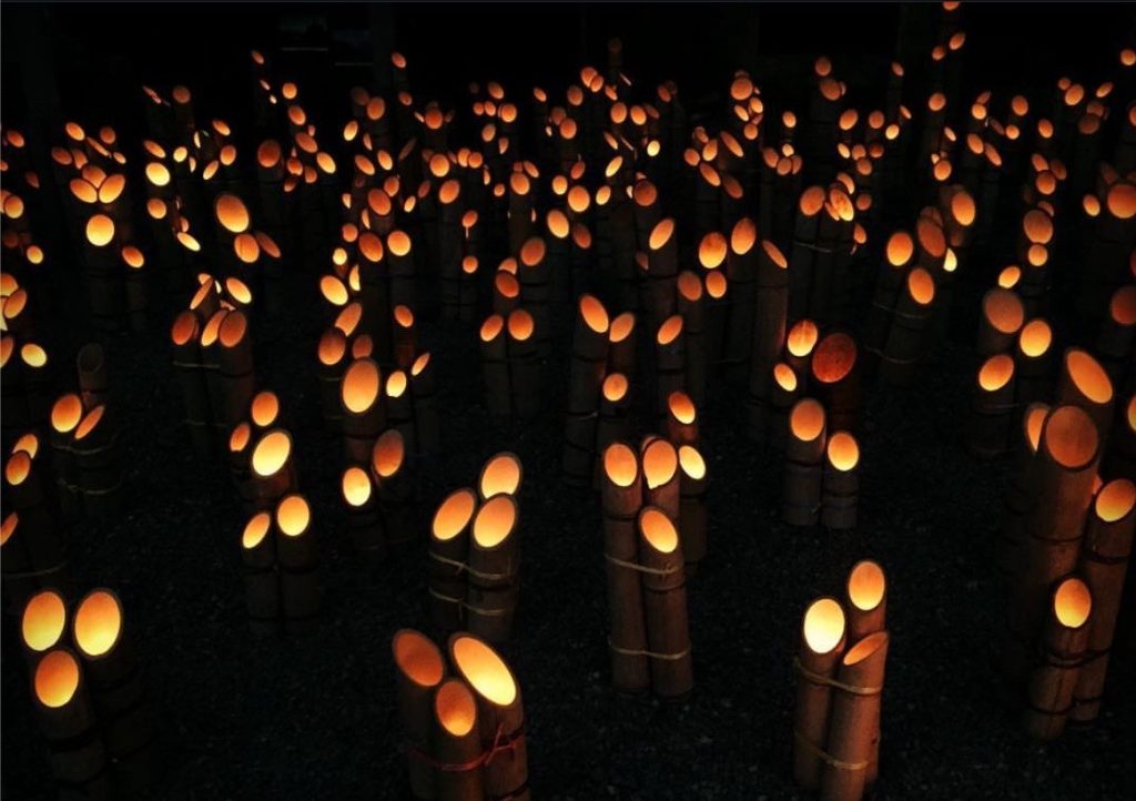 長野県　安曇野市　穂高神社　神竹灯