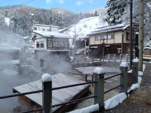 スキー場あり、温泉あり、冬の和風リゾートはこちら(長野県野沢温泉村)