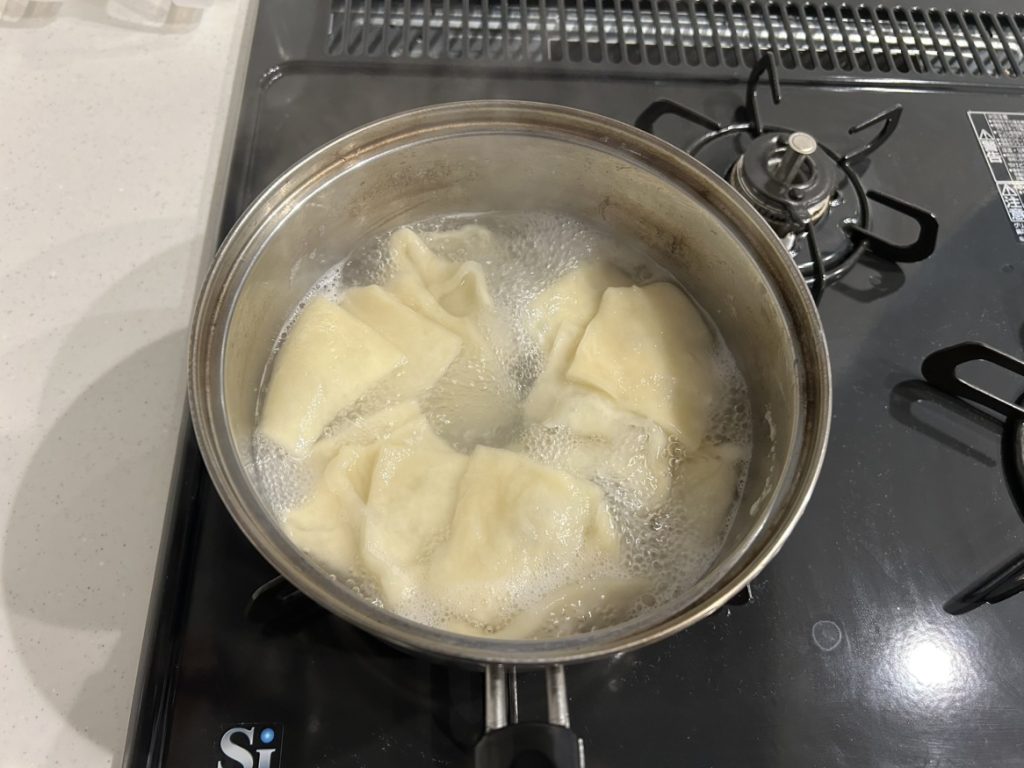 茹でている状態