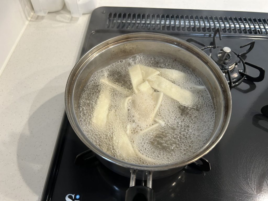 茹でている状態