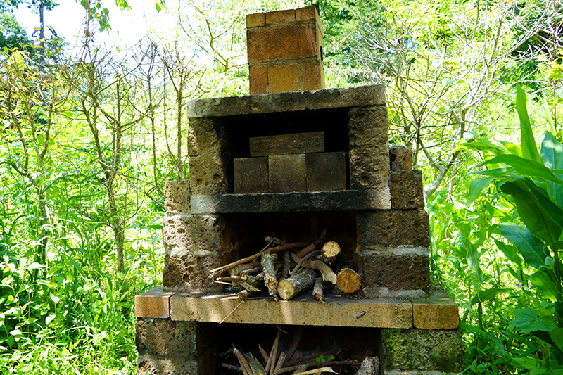 庭のピザ窯