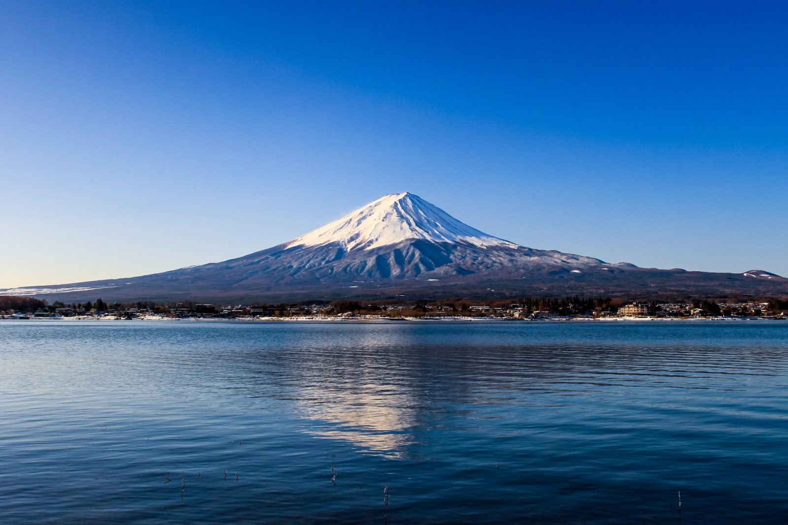 河口湖と富士山