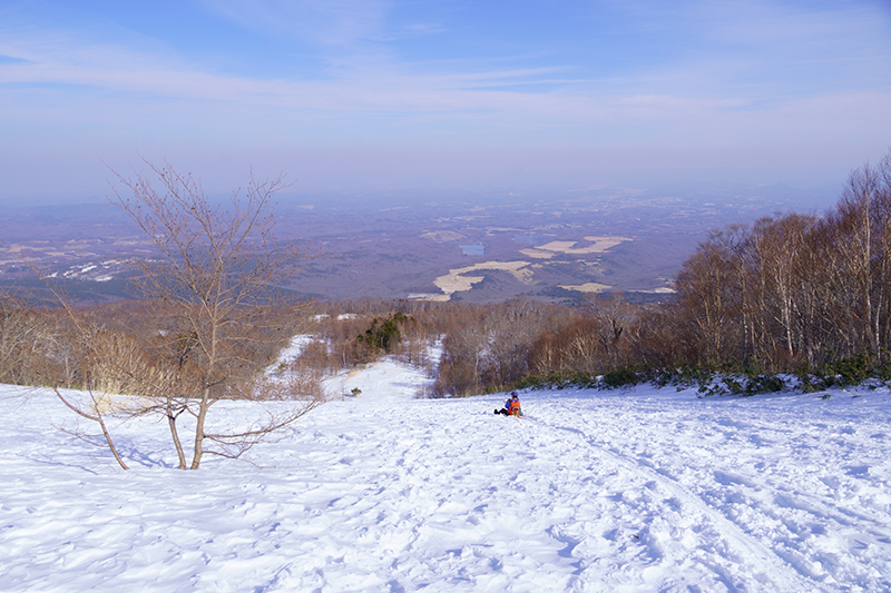 ソリで下山